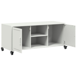 Szafka RTV, biała, 100,5x39x43,5 cm, stal walcowana na zimno