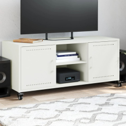 Szafka RTV, biała, 100,5x39x43,5 cm, stal walcowana na zimno
