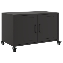Szafka RTV, czarna, 68x39x43,5 cm, stal walcowana na zimno
