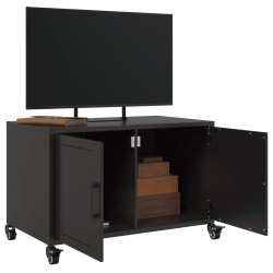 Szafka RTV, czarna, 68x39x43,5 cm, stal walcowana na zimno