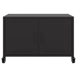Szafka RTV, czarna, 68x39x43,5 cm, stal walcowana na zimno