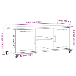 Szafka RTV, czarna, 100,5x39x43,5 cm, stal walcowana na zimno