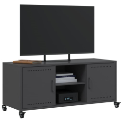 Szafka RTV, czarna, 100,5x39x43,5 cm, stal walcowana na zimno