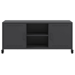 Szafka RTV, czarna, 100,5x39x43,5 cm, stal walcowana na zimno