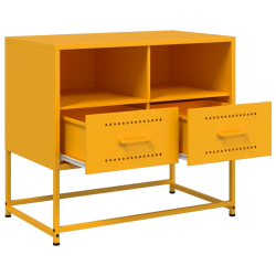 Szafka pod telewizor, musztardowa, 68x39x60,5 cm, stalowa