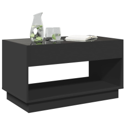 Stolik kawowy z LED Infinity, czarny, 90x50x50 cm