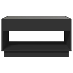 Stolik kawowy z LED Infinity, czarny, 90x50x50 cm
