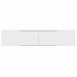 Ścienna szafka pod TV, z LED, biała, 180x31x39,5 cm