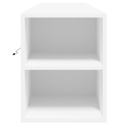 Ścienna szafka pod TV, z LED, biała, 180x31x39,5 cm
