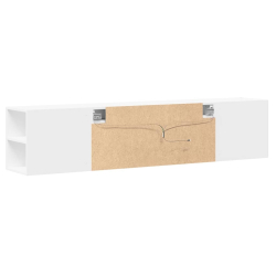 Ścienna szafka pod TV, z LED, biała, 180x31x39,5 cm