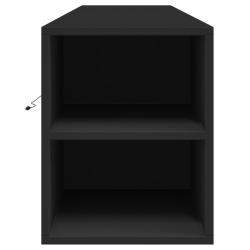 Ścienna szafka pod TV, z LED, czarna, 180x31x39,5 cm