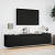 Ścienna szafka pod TV, z LED, czarna, 180x31x39,5 cm