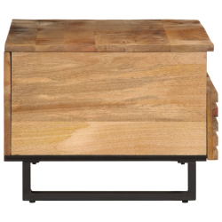 Stolik kawowy, 80x55x40 cm, surowe lite drewno mango