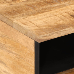 Stolik kawowy, 80x55x40 cm, surowe lite drewno mango
