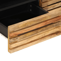 Stolik kawowy, 80x55x40 cm, surowe lite drewno mango