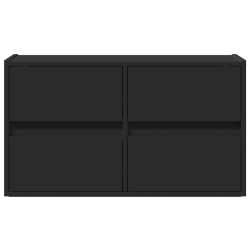 Ścienna szafka TV z LED, czarna, 80x31x45 cm