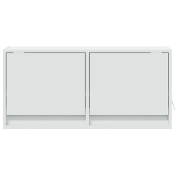 Ścienna szafka TV z LED, biała, 80x31x35 cm