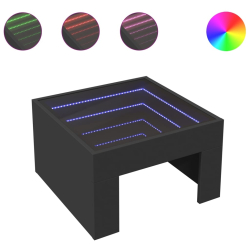 Stolik kawowy z LED Infinity, czarny, 50x50x30 cm