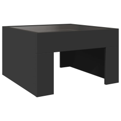 Stolik kawowy z LED Infinity, czarny, 50x50x30 cm