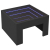 Stolik kawowy z LED Infinity, czarny, 50x50x30 cm