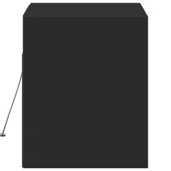 Ścienna szafka TV z LED, czarna, 80x31x35 cm