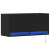 Ścienna szafka TV z LED, czarna, 80x31x35 cm