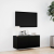 Ścienna szafka TV z LED, czarna, 80x31x35 cm