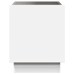 Stolik nocny z LED Infinity, biały, 50x50x50 cm