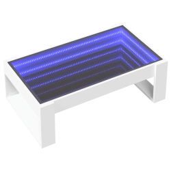 Stolik kawowy z LED Infinity, biały, 90x53x30 cm