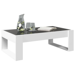 Stolik kawowy z LED Infinity, biały, 90x53x30 cm