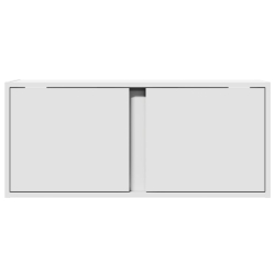 Ścienna szafka TV z LED, biała, 80x31x35 cm