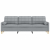 3-osobowa sofa z poduszkami, jasnoszara, 210 cm, obita tkaniną