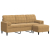 3-osobowa sofa z podnóżkiem, brązowy, 180 cm, aksamit