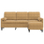 3-osobowa sofa z podnóżkiem, brązowy, 180 cm, aksamit
