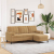 3-osobowa sofa z podnóżkiem, brązowy, 180 cm, aksamit