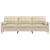 3-osobowa sofa z poduszkami, kremowa, 210 cm, obita tkaniną