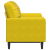 2-osobowa sofa z poduszkami, żółta, 120 cm, aksamit