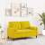 2-osobowa sofa z poduszkami, żółta, 120 cm, aksamit