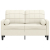 2-osobowa sofa z poduszkami, kremowa, 120 cm, aksamit