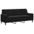 3-osobowa sofa z poduszkami, czarna, 180 cm, aksamit