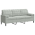 3-osobowa sofa z poduszkami, jasnoszara, 180 cm, aksamit