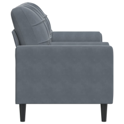 2-osobowa sofa z poduszkami, ciemnoszara, 140 cm, aksamit