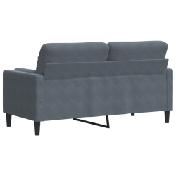 2-osobowa sofa z poduszkami, ciemnoszara, 140 cm, aksamit