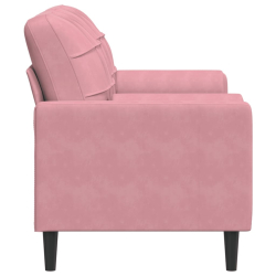 2-osobowa sofa z poduszkami, różowa, 140 cm, aksamit