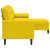 3-osobowa sofa z podnóżkiem, żółta, 210 cm, obita aksamitem