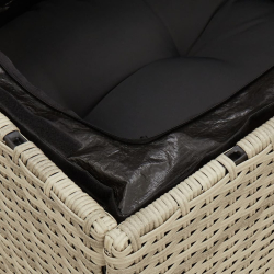 Sofa ogrodowa z poduszkami, 2-osobowa, jasnoszara, polirattan