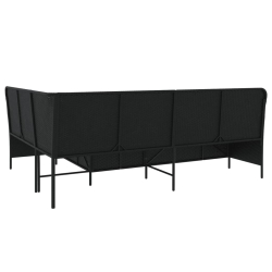 Narożna sofa ogrodowa z poduszkami, czarny polirattan