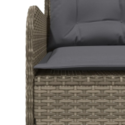 Narożna sofa ogrodowa z poduszkami, szara, polirattan
