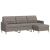 3-osobowa sofa z podnóżkiem, kolor taupe, 210 cm, tkaniną