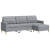 3-osobowa sofa z podnóżkiem, jasnoszary, 210 cm, tkaniną